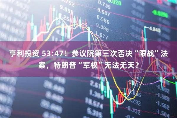 亨利投资 53:47！参议院第三次否决“限战”法案，特朗普“军权”无法无天？