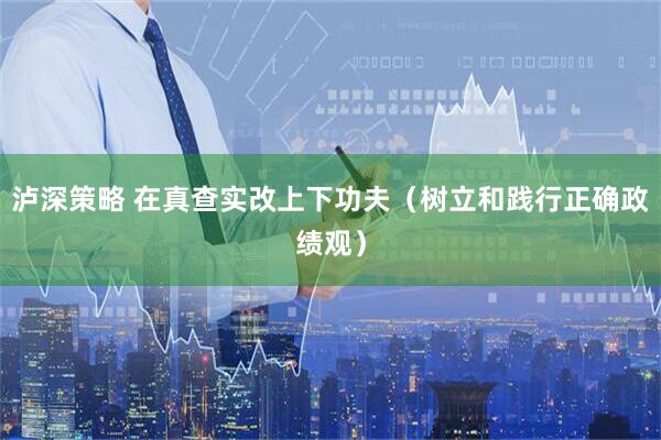 泸深策略 在真查实改上下功夫（树立和践行正确政绩观）